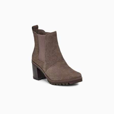 UGG Hazel Brown Heeled Boots for Women (BQAY29501)